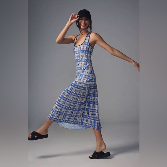 Anthropologie Dhruv Kapoor Plaid Midi Dress XL $210 - Picture 4 of 8